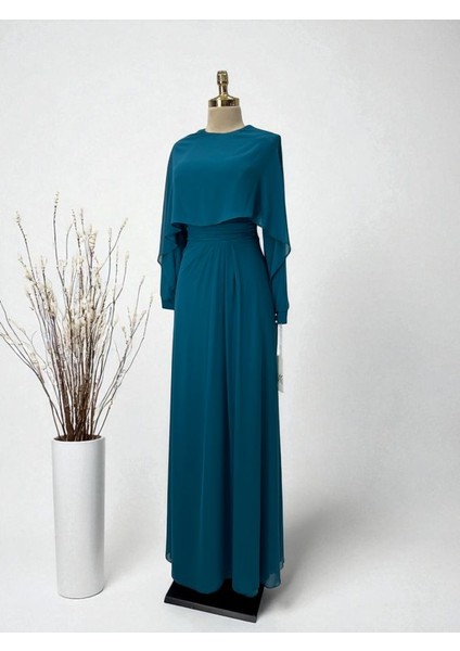 Tesettür Pelerinli Abiye