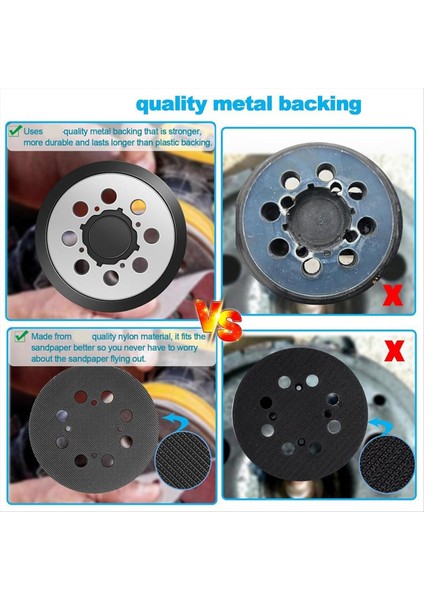 4pcs Metal Yedek Orbital Zımpara Yedek Ped Sturdier 5 Inç 8 Delikli Kanca Zımpara Ped DWE6421 6421K DWE6423 6423K (Yurt Dışından) modelleri