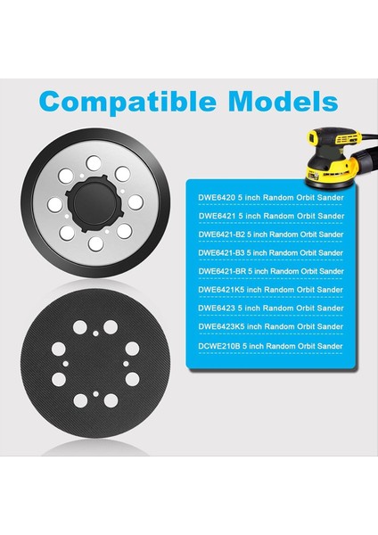 4pcs Metal Yedek Orbital Zımpara Yedek Ped Sturdier 5 Inç 8 Delikli Kanca Zımpara Ped DWE6421 6421K DWE6423 6423K (Yurt Dışından) fırsatları