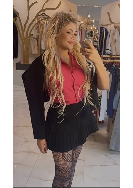 Kadın Yün Siyah Etekli Ikili Takım modelleri