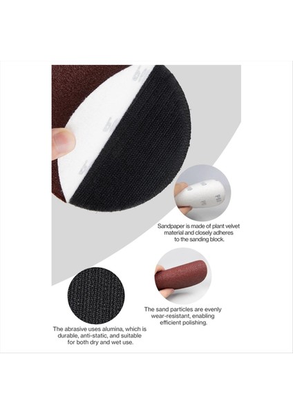 5inch Kanca ve Döngü Zımparalama Diskleri 70PCS Zımpara Kağıdı Son Diskler 40 80 120 180 240 320 600 Grits 3/8inch Dişler (Yurt Dışından) modelleri