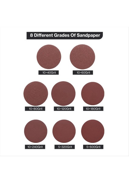 5inch Kanca ve Döngü Zımparalama Diskleri 70PCS Zımpara Kağıdı Son Diskler 40 80 120 180 240 320 600 Grits 3/8inch Dişler (Yurt Dışından) fırsatları
