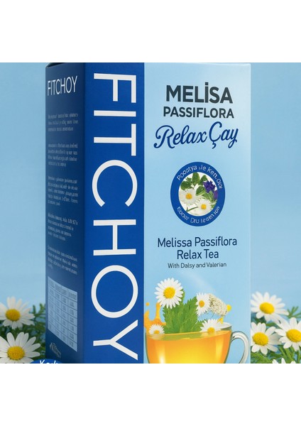 Fitchoy - Melissa Passiflora Relax Çay 90 gr × 45 Adet (Kedi Otu & Papatya Ilaveli)