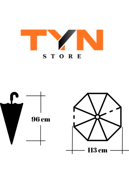 Çizgi Desenli 12 Fiber Telli Baston Saplı Şemsiye modelleri