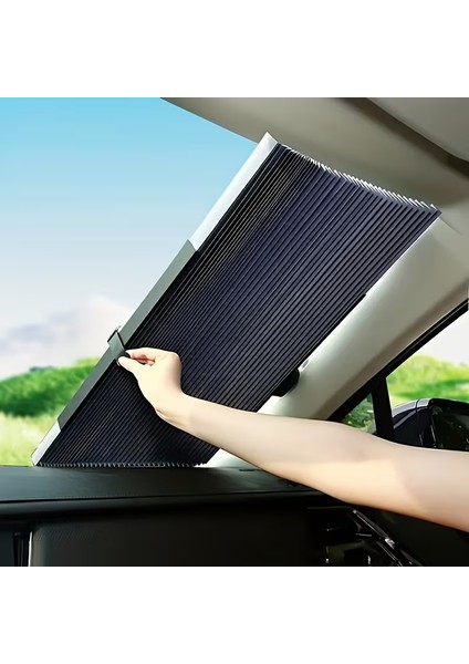 Kolay Kurulumlu Otomatik Geri Çekilebilir Araba Güneşliği - Gölge ve Yalıtım, Yapışkanlı Güneşlik