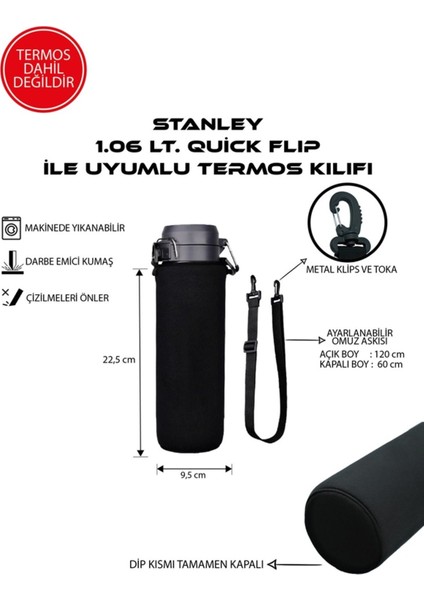 Quick Flip 1.06 Lt. ile Uyumlu Omuz Askılı Termos Kılıfı