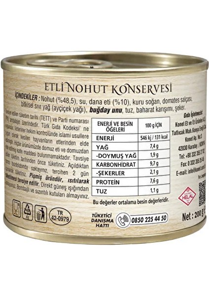 2x2 Etli Nohut & Etli Kuru Fasuyle Konservesi 4X200 gr fiyatları