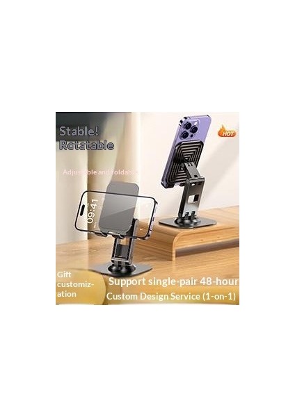 Tam Metal Masaüstü 360 ° Dönebilir Katlanır Braket Alüminyum Alaşımlı Cep Telefonu Tablet Masaüstü Canlı Stand Tembel Insanlar (Yurt Dışından) modelleri