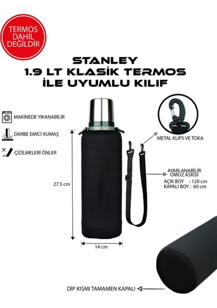 Klasik 1.9 Lt. ile Uyumlu Omuz Askılı Termos Kılıfı