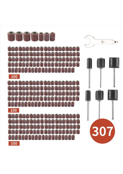 307 Adet Davul Zımpara Set Zımpara Davul Kiti 300 Adet Zımpara Bant Kolları (80/120/240) + 6 Adet Dremel Döner Aracı (2 35MM /3 17MM) + 1 Kombinasyon Anahtarı Için Davul Mandelleri (Yurt Dışından) fiyatları