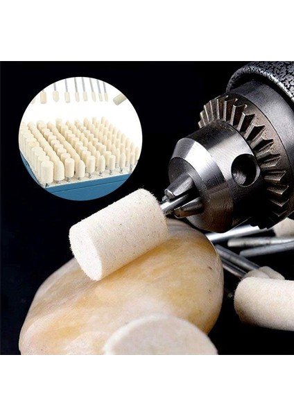 100 Parça Taşlama Tekerleği Yünü Yünü Keçe Parlatma Öğütme Tekerleği Başlık 3mm Sap Parlatma Aksesuarları (Yurt Dışından) fırsatları