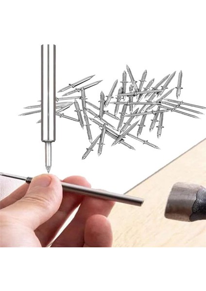 100PCS Çift Kafalı Süpürme Iplik Sorunsuz Çivi Işaretsiz Süpürgelik Çizgisi Çivi Çivi Kollu Aralıklı Sorunsuz Çivi (Yurt Dışından) modelleri