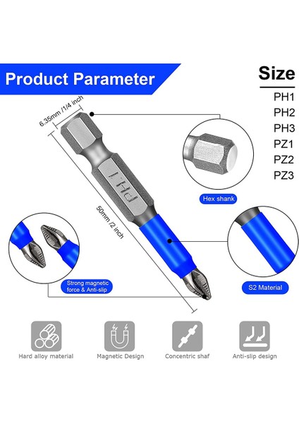 24 Pcs Manyetik Anti Kayma Tornavida Bitleri Set Ph1 Ph2 Ph2 Ph3 Pz1 Pz2 Pz3 Darbe Sürücü Bit Seti 1/4 Inç Hex Shank (Yurt Dışından) fiyatları