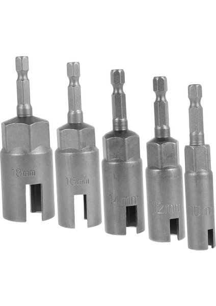 5pcs Kanat Somun Sürücüsü 11-19MM Çelik Yuva Kanat Somun Sürücüsü Bit 1/4 Inç Altıgen Kanat Somun Sürücü Seti Fındık Sürücü Soketi (Yurt Dışından)