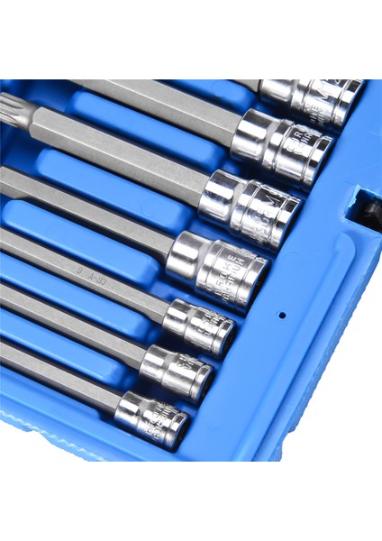 10 Parça 4 Inç Spline Ucu Bit Soket Seti M-Tipi Evrensel Kol M4-M18 Üç Kare Spline Bit Soket Seti (Yurt Dışından)