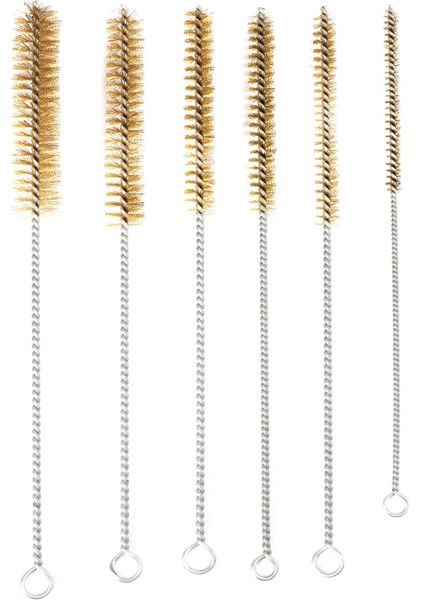 6 Adet Pirinç Tüp Temizleme Fırça Fırçası Tel Fırça Seti Temizleme Aleti Parlatma Aleti Pirinç Tel Fırça Boru Tüp Silindiri Delikleri Temizleme El Aleti (Yurt Dışından)