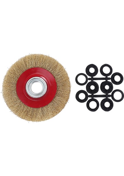 1pcs 8 Inç 200MM Çelik Düz Tel Tekerleği Fırça 10 Adet Tezgah Koyinli Cilası Için Adaptör Halkaları (Yurt Dışından)