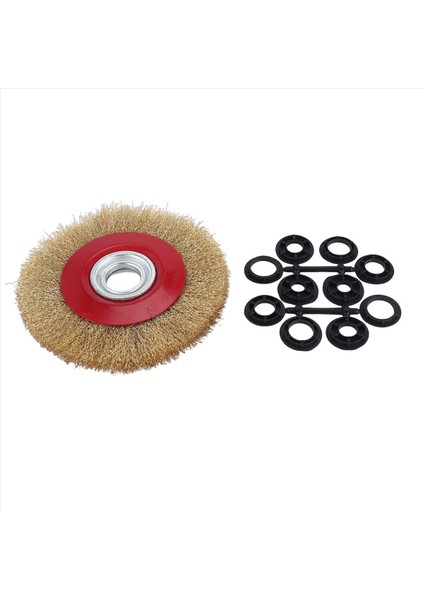 1pcs 8 Inç 200MM Çelik Düz Tel Tekerleği Fırça 10 Adet Tezgah Koyinli Cilası Için Adaptör Halkaları (Yurt Dışından) fiyatları