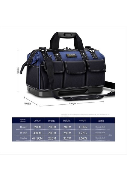 20 Inç Elektrikçi Alet Çantası Çok Fonksiyonlu Alet Çantaları Oxford Kumaş Elektrikçi Çantalar Su Geçirmez ve Aşınma-Resi (Yurt Dışından) modelleri