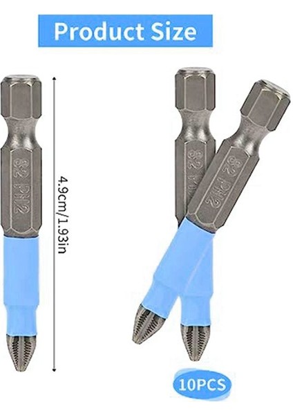 10 Pcs Phillips Kafa Matkap Bit Manyetik Phillips Tornavida Bit Seti Kaymaz Çapraz Kafa 1/4 Inç Hex Shank 2INCH/50MM (Yurt Dışından) modelleri