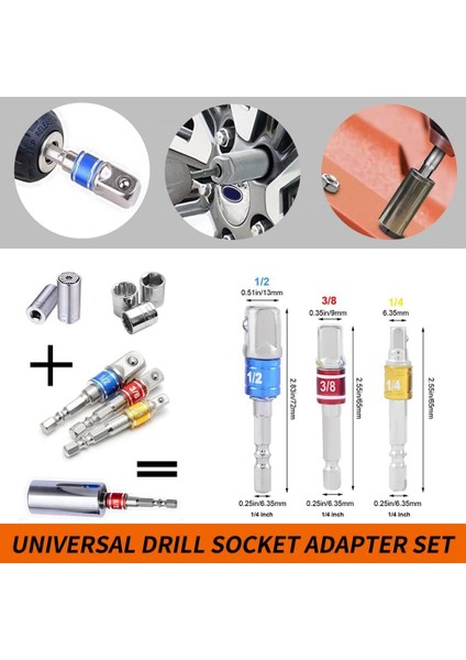 Esnek Matkap Biti Uzatma Seti Darbe Soket Adaptör Seti 360 Derece Dönebilir Soket Adaptörü Hızlı Değişiklik Bitleri (Yurt Dışından) fırsatları