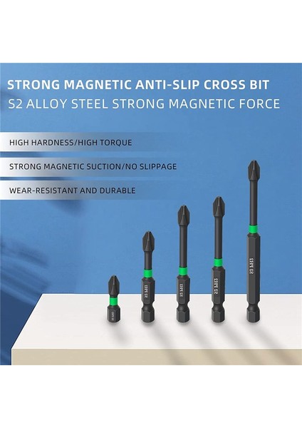 Manyetik Tornavida Bit Seti Ph2 Bitleri S2 Darbe Manyetik Güçlü Manyetik Anti-Kayma Tornavida Bit Seti (Yurt Dışından) modelleri