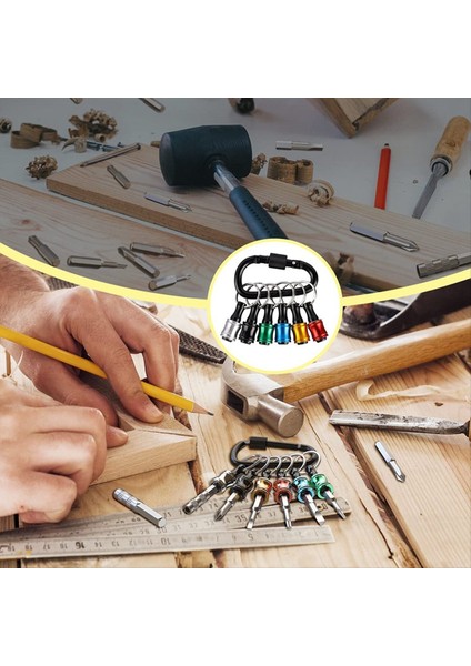 24PCS Taşınabilir Bit Tutucu Anahtarlık 14 Pc ve 6pcs 1/4 Inç Altıgen Tornavida Bitleri Tutucu W/siyah Karabin (Yurt Dışından) indirimleri