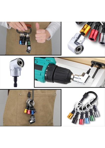 6pcs Taşınabilir Bit Tutucu 105 ° Çok Fonksiyonlu Dik Açılı Matkap 1/4inch Tornavida Bitleri Tutucu Karabin (Yurt Dışından) indirimleri