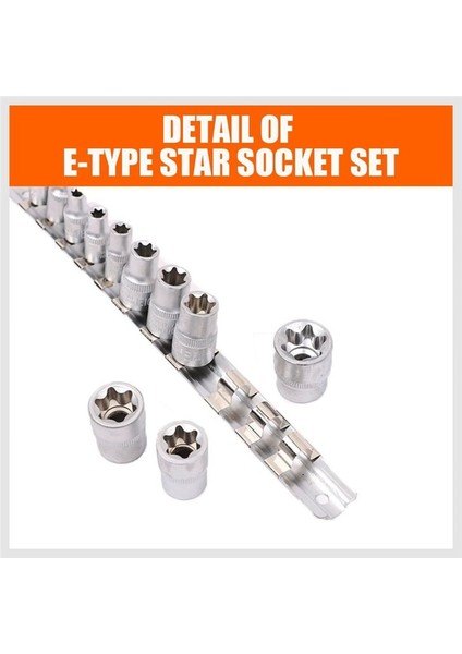 Dişi E -Torx Yıldız Soket Seti Demiryolu 11 Pcs Kadın Harici Yıldız Soket Seti E4 - E20 Tork Soketi Set Alaşımlı Çelik (Yurt Dışından) modelleri