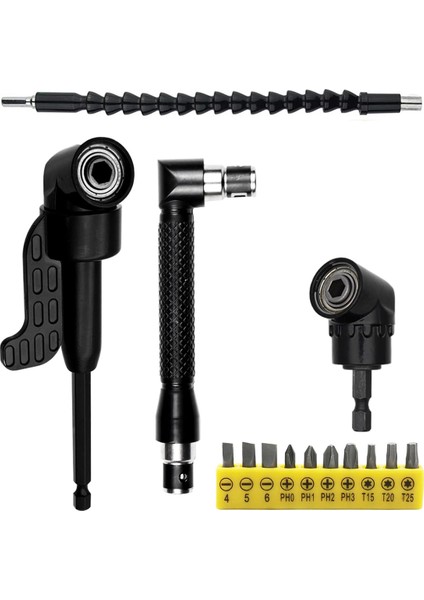 14 Parçalı Açılı Tornavida Seti Kablosuz Tornavida Için 105 ° Açılı Bağlantı Açı Tornavida Matkap Uzantısı (Yurt Dışından)
