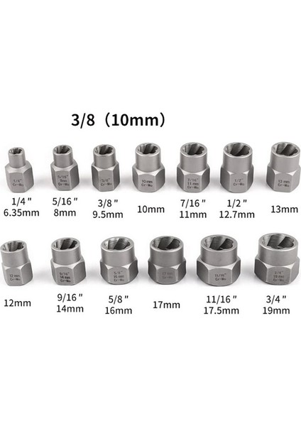 14PCS Darbe Cıvatası ve Somun Sökücü Seti Hex Adaptörü Ekstraksiyon Soket Seti ile Soyulmuş Pabucu Somun Sökücü (Yurt Dışından) fiyatları