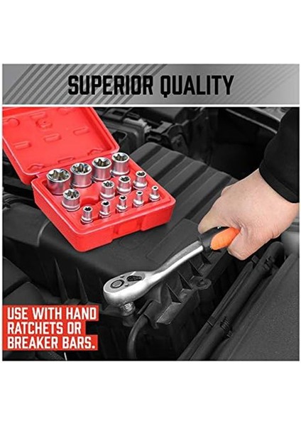 14 Parça E-Torx Soket Seti Premium Dişi Torx Soket Seti Yıldız Soket Seti Tork Soket Seti Harici Torx Soket Seti (Yurt Dışından) fiyatları