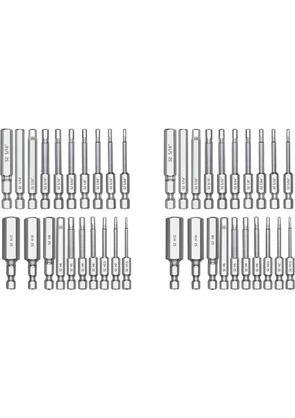 40PC Hex Hex Hex Anahtarı Matkap Bit Seti 2 3 Inç Uzunluğunda 1/4 Inç Çapında Hızlı Serbest Bırakma Shank Manyetik Tornavida Bit Seti (Yurt Dışından)