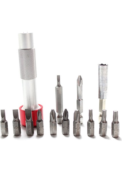 14 Parçalı Alüminyum Alaşım Tornavida Bit Bağlantı Uzatma Dönüşüm Aracı Manuel Sondaj Bakım Kombinasyonu (Yurt Dışından)