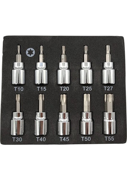 10 Parçalı 3/8 Altıgen Presleme Kollu Yıldız Presleme Kollu Torx Spline Altıgen Kılıf (Yurt Dışından)