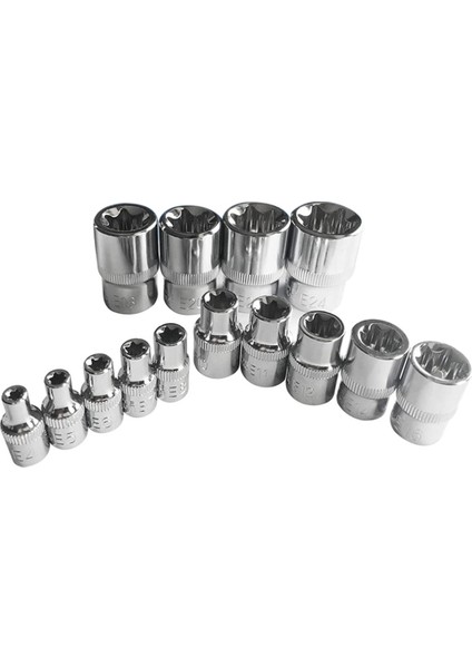 Torx Socket Set Kurcalama Kanıtı Torx Yıldız Bit Tork Kadın E-Sok Seti E4-E24 1/4 Inç 3/8 Inç 1/2 Inç Sürücü 14PCS (Yurt Dışından)