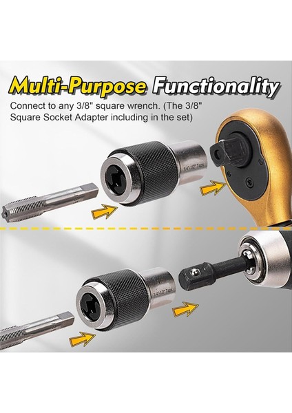 Soket Seti 3pcs Ayarlanabilir Çeneli Ekstraktör Aletine Dokunun Musluklar Için 3/8 Inç Soket Adaptörüne Sahip Soketlere Dokunun (Yurt Dışından) indirimleri