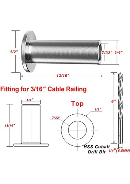 1/8 Inç 5/32 Inç Veya 3/16 Inç Kablo Korkuluk Kablo Koruyucu Kollar Için 70 Paket Paslanmaz Çelik Koruyucu Kollar (Yurt Dışından) fırsatları