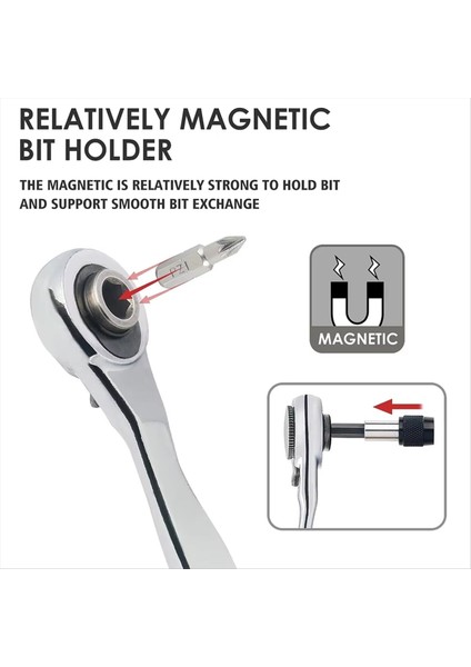 28 Inç 1 Mini Cırcır Anahtarı Dik Açılı Ofset 1/4 Inç 72 Diş Tornavida Sapı Manyetik Torx Biti (Yurt Dışından) fiyatları