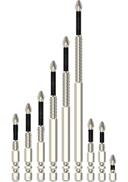 9pcs Ph2 Çapraz Magnetik Tornavida Bit Anti-Kayma Uzun Matkap Bitleri Elektrikli Tornavida El Matkapları Için 25-150MM (Yurt Dışından)