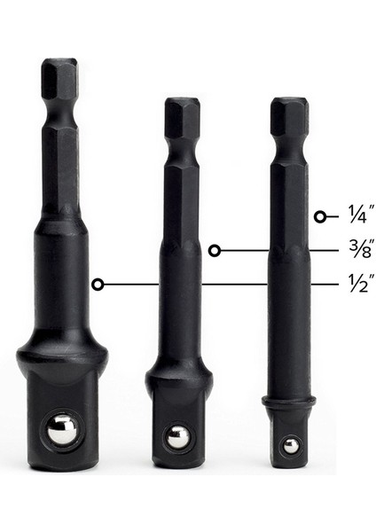 Etki Sınıfı Soket Adaptörü/uzatma Seti | Güç Matkabını Yüksek Hızlı Somun Sürücüsüne Dönüştürür | 1/4 Inç 3/8 Inç ve 1/2 Inç Sürücü (Yurt Dışından) fiyatları