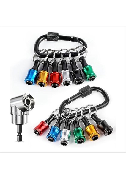 Bit Tutucu Hızlı Bırakma Bit Tutucu 1/4 Matkap Bit Tutucu Anahtarlık ve 105 ° Dik Açılı Matkap Eki (Yurt Dışından)