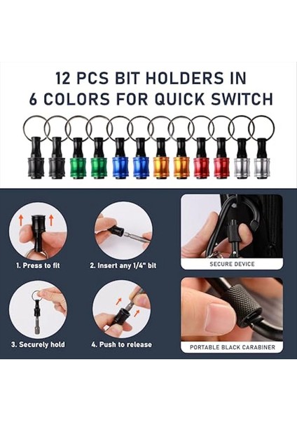 Bit Tutucu Hızlı Bırakma Bit Tutucu 1/4 Matkap Bit Tutucu Anahtarlık ve 105 ° Dik Açılı Matkap Eki (Yurt Dışından) fiyatları