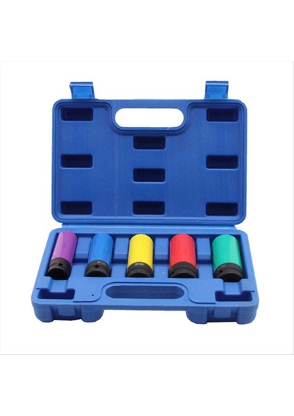 Tekerlek Koruyucusu Etki Soketi Seti 1/2 Inç Tahmin Somun Soketi Renk Kodlu Koruyucu Kenar (15/17/19/21/22MM) (Yurt Dışından) modelleri