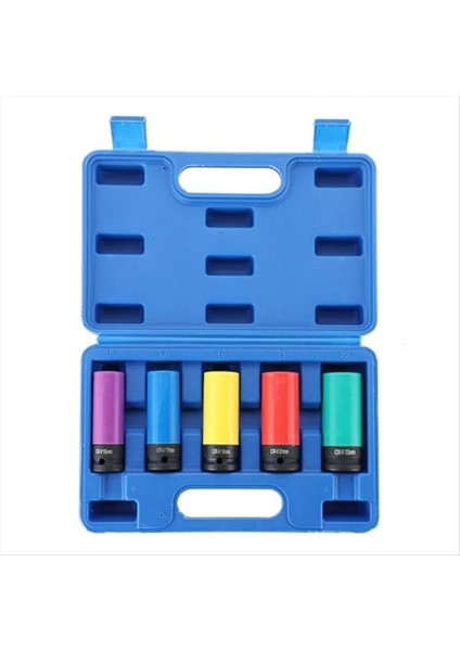 Tekerlek Koruyucusu Etki Soketi Seti 1/2 Inç Tahmin Somun Soketi Renk Kodlu Koruyucu Kenar (15/17/19/21/22MM) (Yurt Dışından) fırsatları