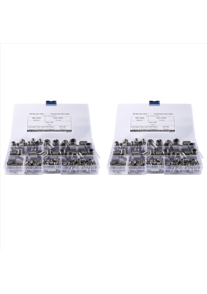 2 Set 200PCS Iplik Ekleme Kablosu Ekleme Kiti M3-M6/m8 M10 M12 Paslanmaz Çelik 304 Vidalı Manşon Iplik Kurtarma (Yurt Dışından) modelleri