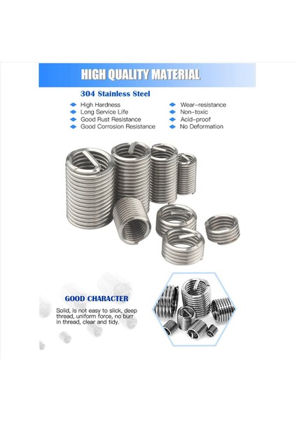 2 Set 200PCS Iplik Ekleme Kablosu Ekleme Kiti M3-M6/m8 M10 M12 Paslanmaz Çelik 304 Vidalı Manşon Iplik Kurtarma (Yurt Dışından) fırsatları