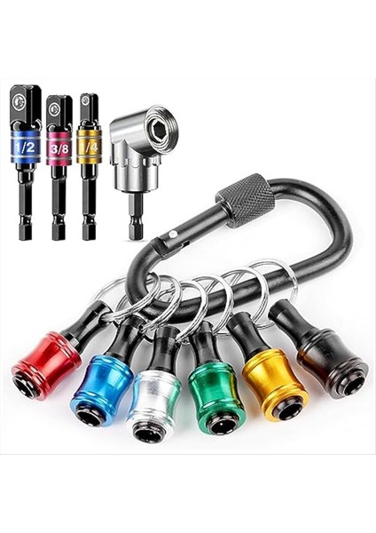 1/4 Hex-Şeytan Bit Tutucu Anahtar A Gadgets 3pc 1/4in 3/8in 1/2in Matkap Soket ADAPTÖRÜ+105 ° Sağ Açılı Matkap Eki (Yurt Dışından)