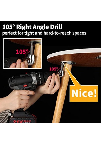 1/4 Hex-Şeytan Bit Tutucu Anahtar A Gadgets 3pc 1/4in 3/8in 1/2in Matkap Soket ADAPTÖRÜ+105 ° Sağ Açılı Matkap Eki (Yurt Dışından) fırsatları