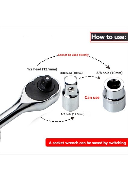 6pcs Ratchet Anahtar Soketi Dönüştürücü Kılıf Kafaları Evrensel Dönüşüm Adaptörü ile Adaptör (Yurt Dışından) fırsatları